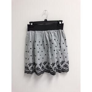 Rhapsody skirt Ladies medium short black/grey skirt Floral scalloped hem